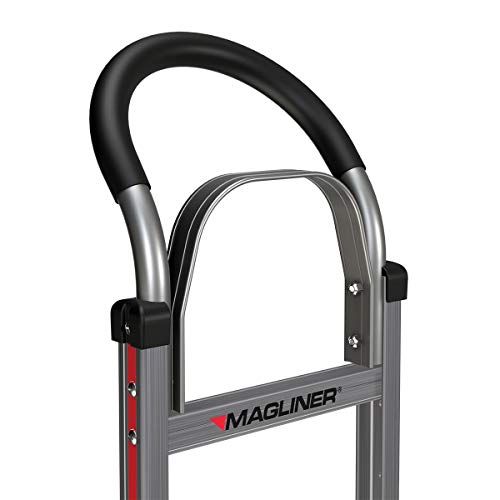 Magliner Npk122G2C5C Aluminum Paddle Brake Hand Truck, U Frame Extension, Loop Handle, Foam Filled 10" Wheels, 60" Height X 21-/2" Wide X 20-1/2" Depth, 500 Lb. Load Capacity #TOP2