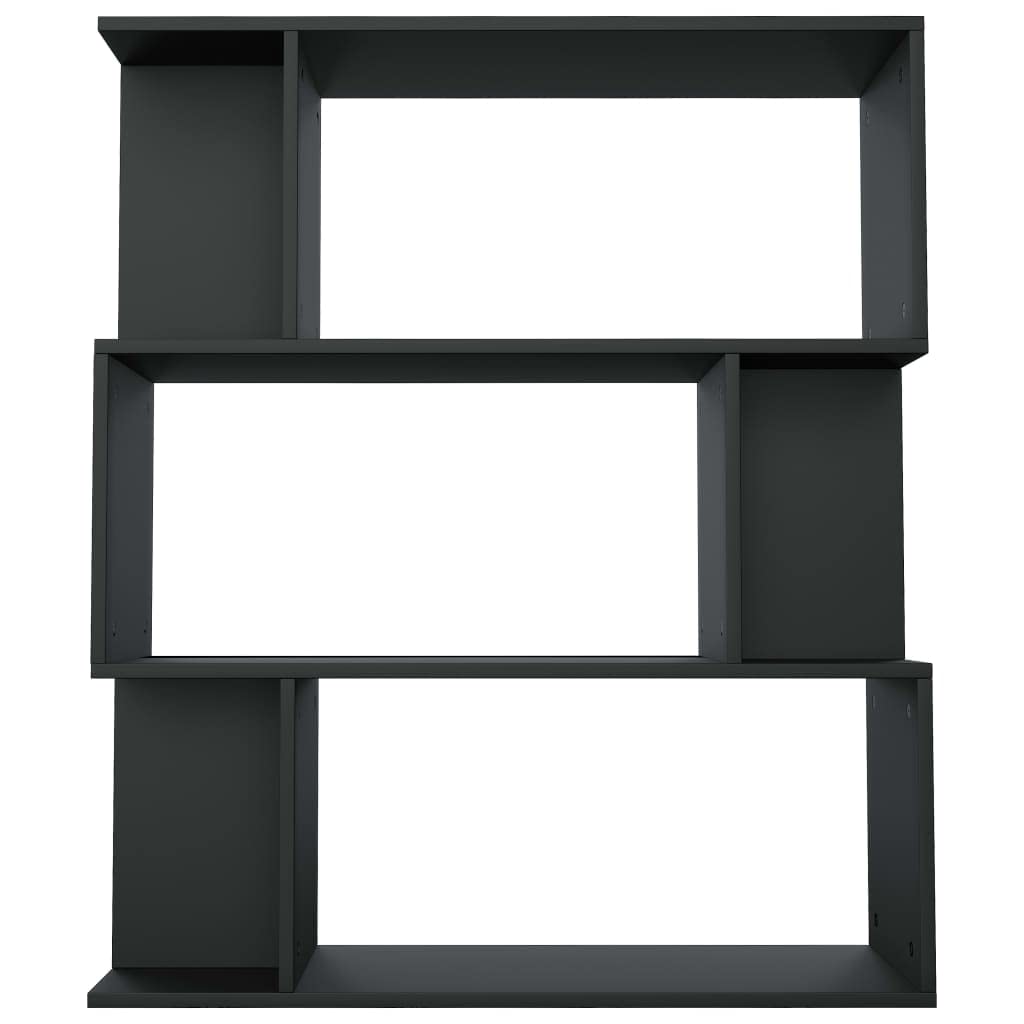 Libreria divisoria nera, 80 x 24 x 96 cm, in legno con 9 scomparti, per soggiorno, camera da letto e ufficio, moderna libreria per libri e decorazioni