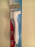 Green Denture Brush Lot of 2, Charcoal Infused Bristle, White, 2 Count
