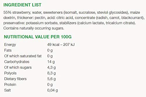 SWEET-SWITCH® - 6 x 280 g - Aardbeien Spread - Jam - Gelei - Confituur - Suikerarm - Glutenvrij - KETO - Image 4