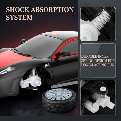 Image of Remote Control Car RC Drift Car 2.4GHz 1:24 Scale 4WD 15KM /H High Speed Model Vehicle with LED Lights Drifting Tire Racing Sport Toy Car for Adults Boys Girls Kids Gift 2Pcs