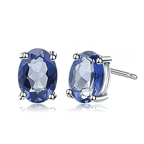 Boucles d'oreilles iolite bleu mystique quartz gemme pour vos soirées