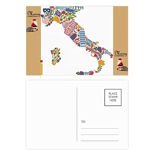 Cartes postales Italie lot de 20 avec drapeau pour remerciements