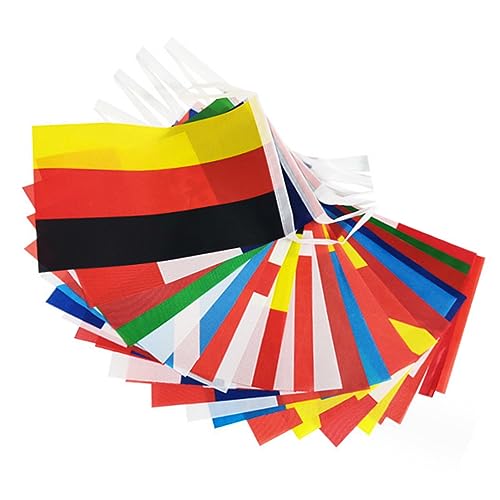 Bandeira de Corda de 100 Países de 95 Pés, Impressão de Tela Profissional, Decorações de Festa Versá
