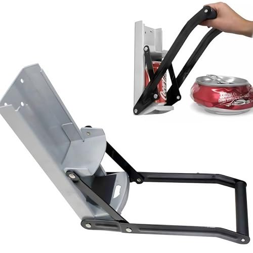 Frantoio per lattine, frantoio a mano per il riciclaggio, apriscatole, bottiglie, viene fornito con tappo bar, hardware in metallo, lattine e bottiglie