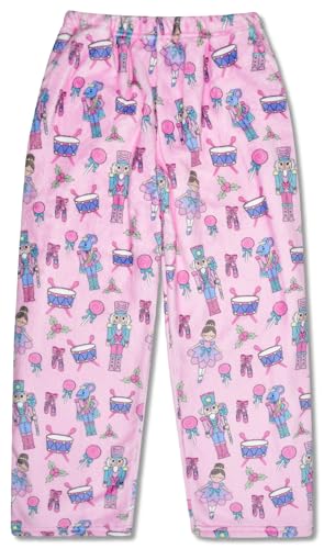 Image of iscream Big Girls Silky Soft Plush Fun Print Fleece Pants - Cozy Holiday Collection