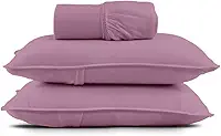 Jogo de Cama Casal Malha Lisa Com Elástico 100% Algodão - Rubi (Rose)