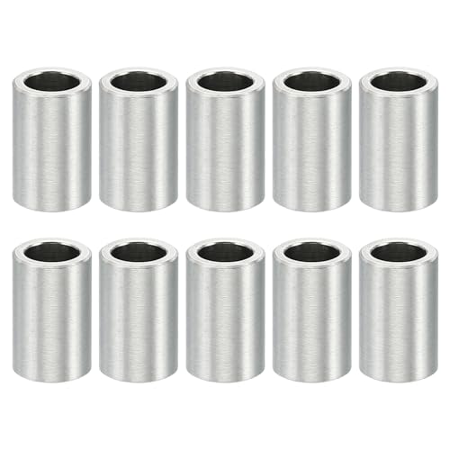 PATIKIL M4ステンレススチールスペーサー 10個セット メタルスペーサー ステンレススチール 4.1mm ID x 6mm OD x 10mm L ステンレススチールスペーサースクリュースタンドオフ 5/32" M4スクリューボルト用