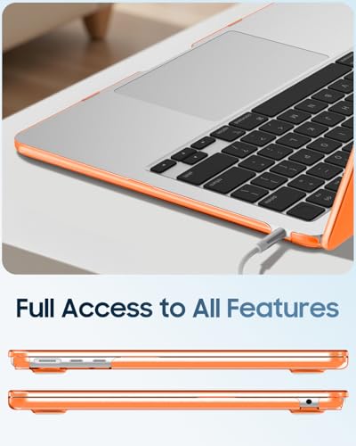Image of Fintie Case for MacBook Air 13.6 A3449 /A3240 /A3113 /A2681, Cosmic Orange | 2022-2026, M2 /M3 /M4 /M5, Snap-On Shell Cover, Full Port Access, Easy On /Off, Lightweight