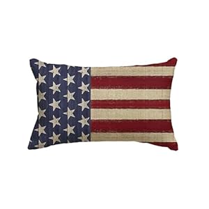 AVOIN colorlife 4th of July Patriotic Independence Throw Pillow Cover, 12 x 20 Inch Memorial Day Stripes America Flag Stars Decor Cushion Case for Sofa Couch