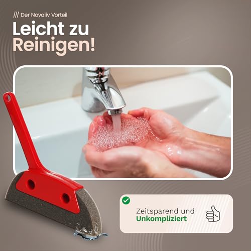 Novaliv Schaumstoffkehrgarnitur I rot I Schaufel und Besen I Schaumstoffhandfeger Hand Brush Handkehrer Handkehrset dust pan