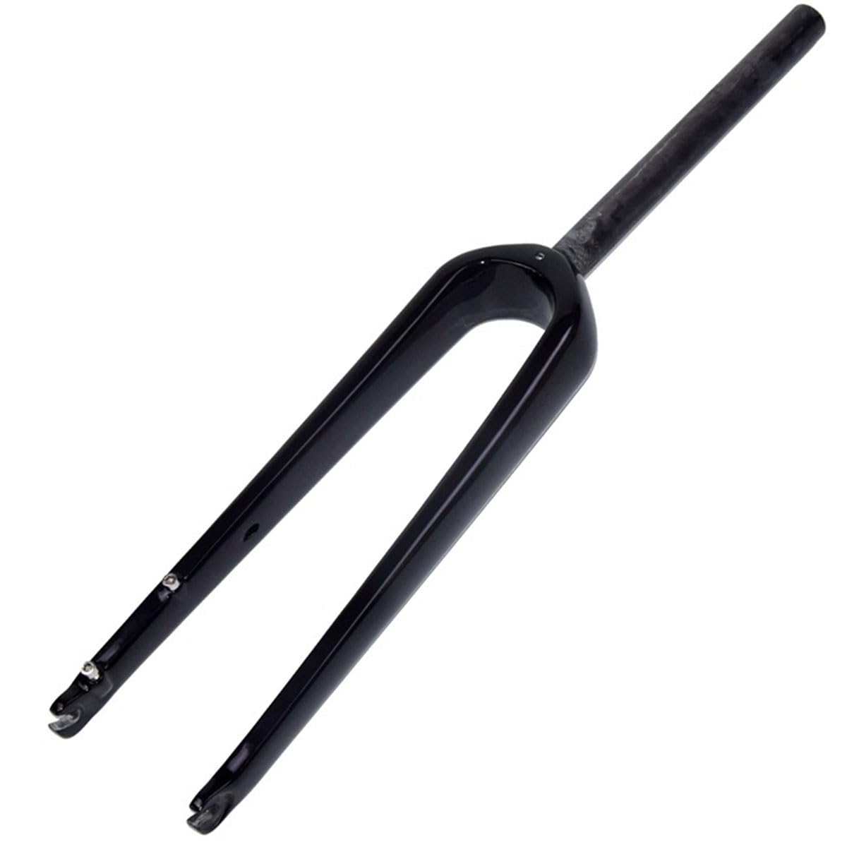 XGSUZNE Carbon Fiber Road Bicycle Front Forks 700C QR 9X100mm Disc Brake Rigid Forks 1-1/8" Threadless Straight Tube Bicycle Forks Ultralight (Color : Black-Glossy, Size : 700c)