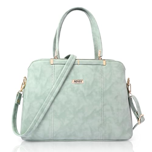 Image of ADISA two tone handbag 3 compartments shoulder bag for women and girls with sling belt (AD4084)