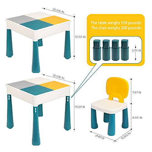 Gobidex All-In-One Kids Table And Chairs Set With 100Pcs Marble Run Kids Building Blocks Toys For Kids Ages 3-5 Preschool Classroom Must Haves Multi Activity Water Table For Toddlers 1-3 #TOP4