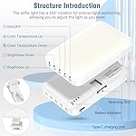 ALTSON 60 LED Portable Selfie Light Video Conference Lighting with Clip & Camera Tripod Adapter Rechargeable 2200mAh CRI 97+, 9 Light Modes for Phone iPhone Webcam Laptop Photo Makeup - Image 4