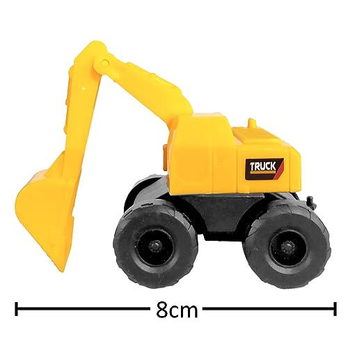 Kit 16 Carrinhos Construção Infantil com Escavadeira Caçamba Caminhões de Fricção