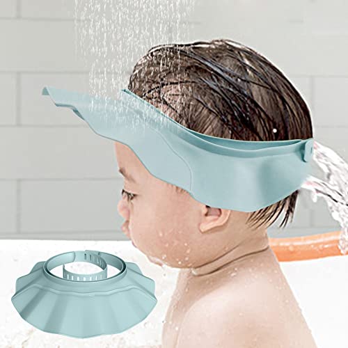 Piyl Baby Shower Cap Bath Visor Protection Silicone Adjustable Safe Shower Bathing Cap For Protector Eye Ear Shampoo Cap For Infants Toddler Baby Kids Children (Blue,6 Months-12 Years Old/15.8-22.8In) #TOP5