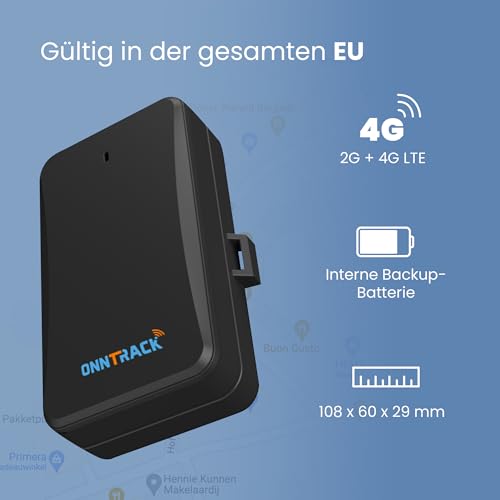 ONNTRACK Portable Pro+ GPS Tracker Auto – Eingebauter Tracker mit Echtzeit GPS Live Tracking, Ohne ABO, 90 Tage Akkulaufzeit, 4G LTE Peilsender mit App-Steuerung und Manipulationsalarm