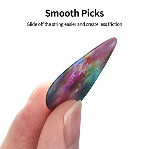 Guitar Picks Starry Sky Aurora Borealis Bass Picks For Acoustic Electric Guitar Ukulele Thin Medium Heavy 12 Pack Multi-Color With Case #TOP1