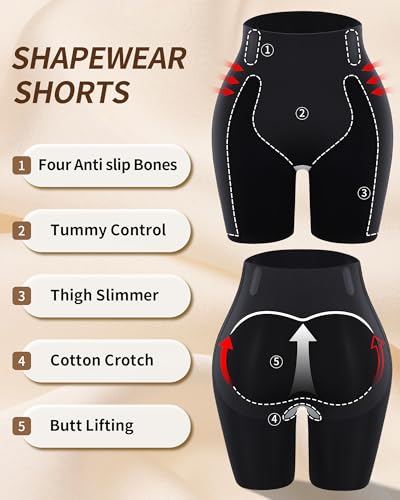 IROCUE Shapewear Tummy Control Boyshorts Underwear for Women Seamless High Waisted No Show Butt Lifting Shorts Under Dress L