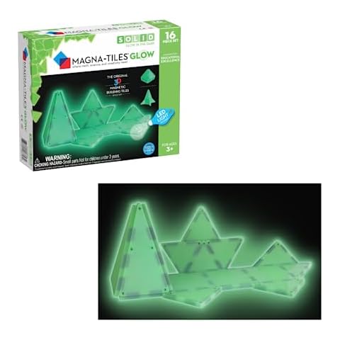 MAGNA-TILES Glow 16-Piece Magnetic Construction Set, The ORIGINAL Magnetic Building Brand Cover