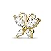 Produktbild BlackAmazement Cartilage Tragus Helix Barbell Ohrstecker Schmetterling Butterfly 14 Karat vergoldet 316L Edelstahl Zirkonia CZ Silber Gold klar Damen (Gold)