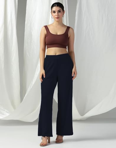 Image of Selvia Women's Lycra Straight Korean Style Trouser, Regular Fit Casual Pants