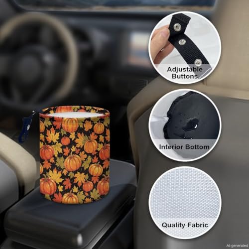 Image of Thanksgiving Turkey Car Trash Can, Cute Car Trash Bag, Hanging Organizer and Storage Bag, Universal Fit for Front Seat, Back Seat, Floor, Headrest