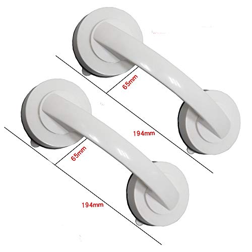Preisvergleich Produktbild Glastür und Fenstergriff Titanlegierung Schiebetür Bad punch-free Sauggriff 2 Stück, Super Saugnapf weiß