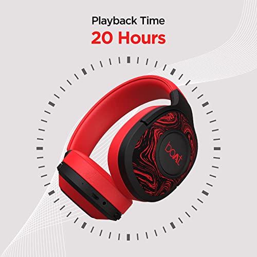 Image of Boat Rockerz 558 Bluetooth Wireless Over Ear Headphones with Mic Upto 20 Hours Playback, 50MM Drivers, Soft Padded Ear Cushions and Physical Noise Isolation (Red)