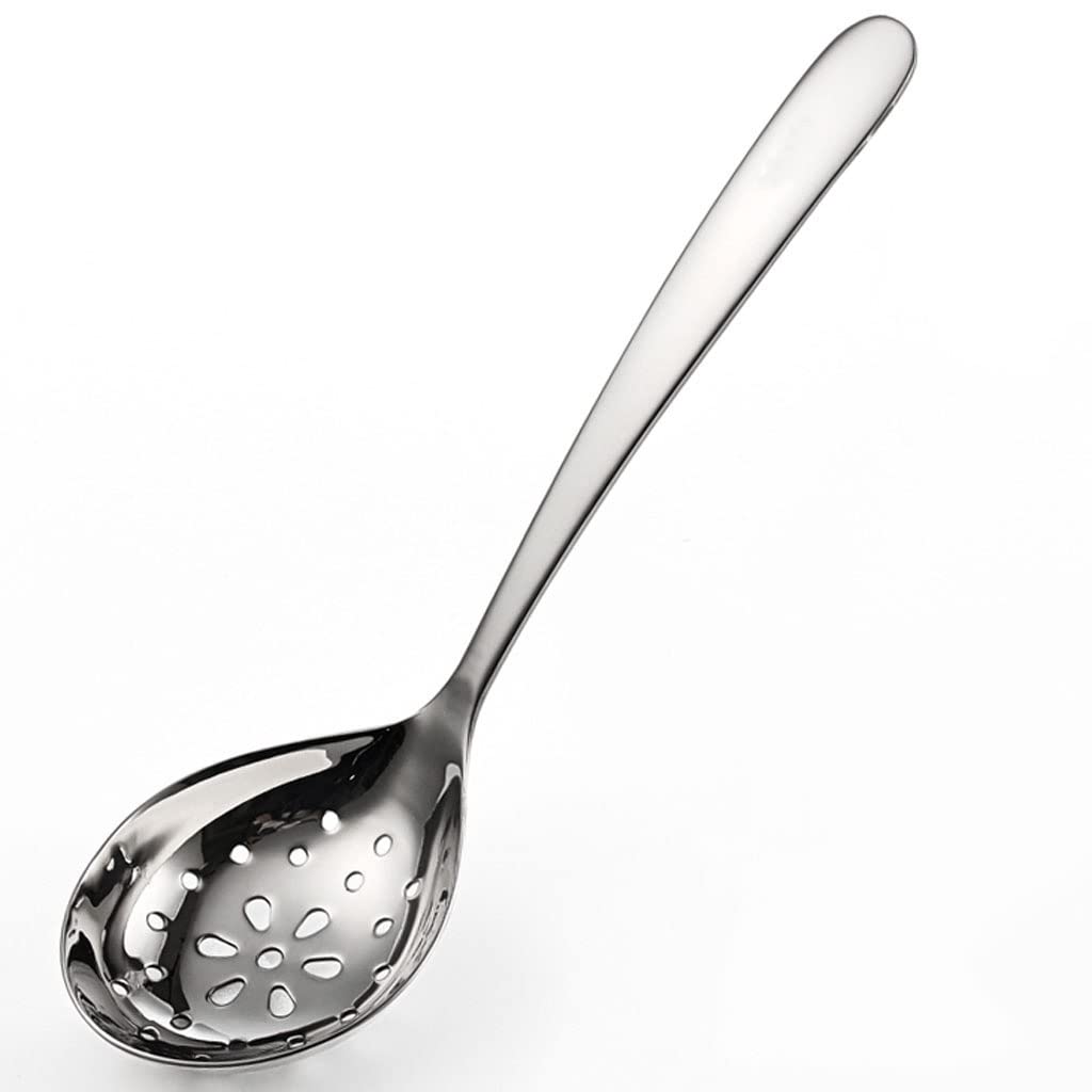 Cuchara ranurada portátil de acero inoxidable, colador grueso, colador de sopa de agujero grande para el hogar, colador de sopa, colador para cuchara de cocina