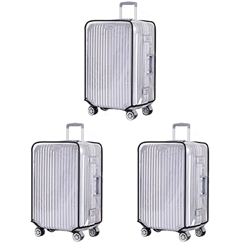 Unomor Transparent Reisegepäck Fall Abdeckung: 3 Stücke Transparent Reise Gepäckkoffer Kofferwagen Trolley Case Bag Protector (30 Zoll) Cover