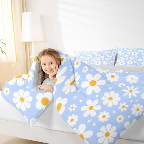Image of Daisy Flower Groovy Comforter Set Toddler Size Kids Boys Girls Bedding