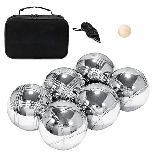 Petanca Boules | Kit de bolas de metal para exteriores - Kit completo de juegos recreativos al aire libre para picnic al aire libre, vacaciones en la playa y patio trasero familiar