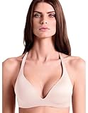 LORMAR Reggiseno Senza Ferretto Imbottito Shine 1430 Coppe Supersoft Preformate, Microfibra Effetto Seta con Spalline Incrociabili – Talco Shine, 5C