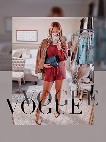 Prettygarden Casual Loose Long Sleeve Fall Jumpsuits For Women Elastic Waist Romper Loungewear One Piece Outfits (Purple Red, X_Large) #TOP24