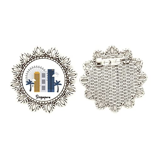 Broche de plata Singapur Flyer para lucir en blazers de oficina y vestidos