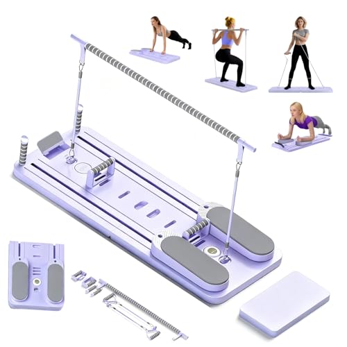 MOSTUZ Pilates Board Foldable Multifunctional Pilates Reformer Freely Combinable Home Multi-Function Body Shaping Device Set Purple