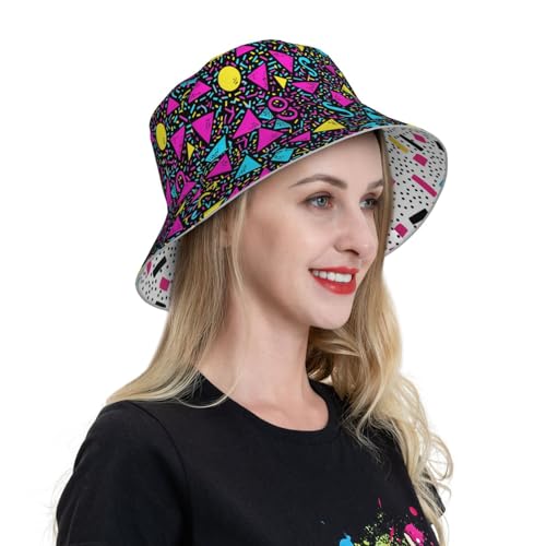 Image of Bucket Hat Double-Side-Wear Reversible Sun Hat Beach Travel Hiking for Women Men