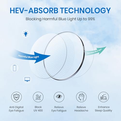 Image of Cyxus Blue Light Glasses Men Women Reduce Eye Strain UV400 Protection 8082
