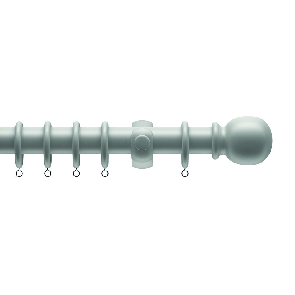 Speedy Victory 28mm Wooden Curtain Pole Set, Grey, 150 Cm