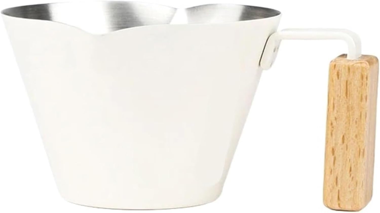 Tazas de café expreso de acero inoxidable de 100 ml Taza medidora con Escala Taza de chupitos de café expreso con Mango Tazas de leche Recipientes de burbujas (Más blanco)