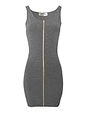 TAM WARE Women's Slim Fit Zip Up Bodycon Mini Dress TWCWD079-GRAY-US M by Tom's Ware