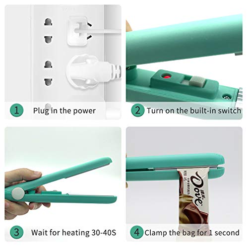image for Eliamo 2 PACK Mini Bag Sealer Heat Seal, Handheld Food Sealer Bag Rese