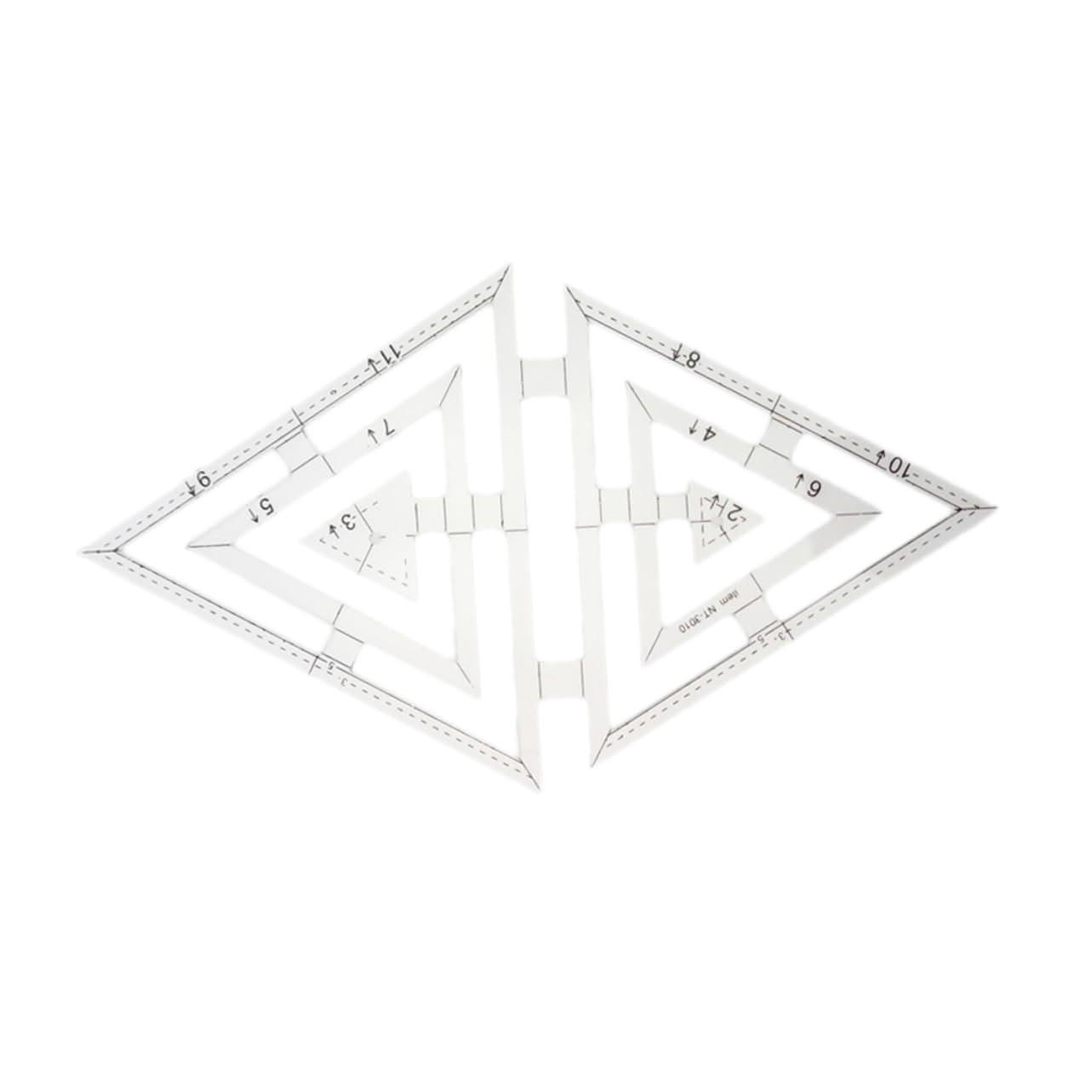 ARTSEWPLY Patchwork Ruler Template Double Triangle Acrylic Craft Tool for Sewing and Tailoring Transparent Design for Easy Measuring and Marking for Quilting Projects
