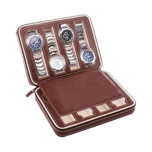 Étui pour montres en cuir rigide de haute qualité avec affichage intérieur de sécurité - 7