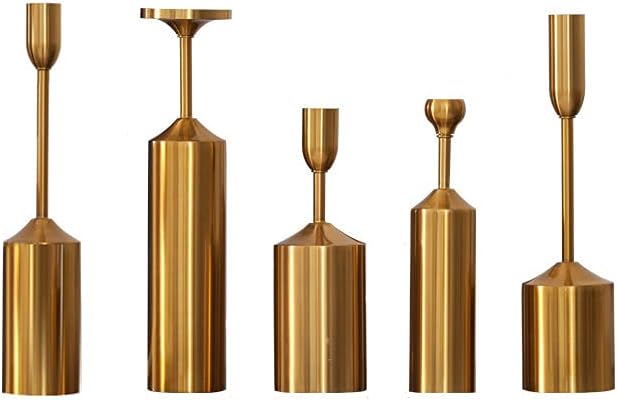 Vidisan Gold Candlestick Holders,Mantel Candle Holder Set,Metal Taper Candle Holder Vintage Mid-Century for Wedding,Dining,Table Party Recption Tabletop Decor Luxury,Home Decor