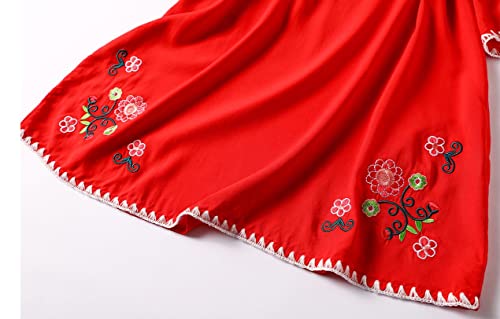 Image of Mexican Shirts Peasant Blouses Cotton Embroidered 3 /4 Sleeve Bohemian Tops Boho Clothes for Women Summer Fiesta