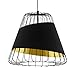 Produktbild EGLO Pendelleuchte Austell, 1 flammige Hängelampe Industrial, Vintage, Modern, Hängeleuchte aus Stahl und Textil in Schwarz, Gold, Esstischlampe, Wohnzimmerlampe hängend mit E27 Fassung, Ø 36 cm