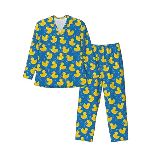Rubber Duck For Men'S Pajamas Sets Sleepwear Long-Sleeve Top & Bottom 2 Piece Sleepwear2